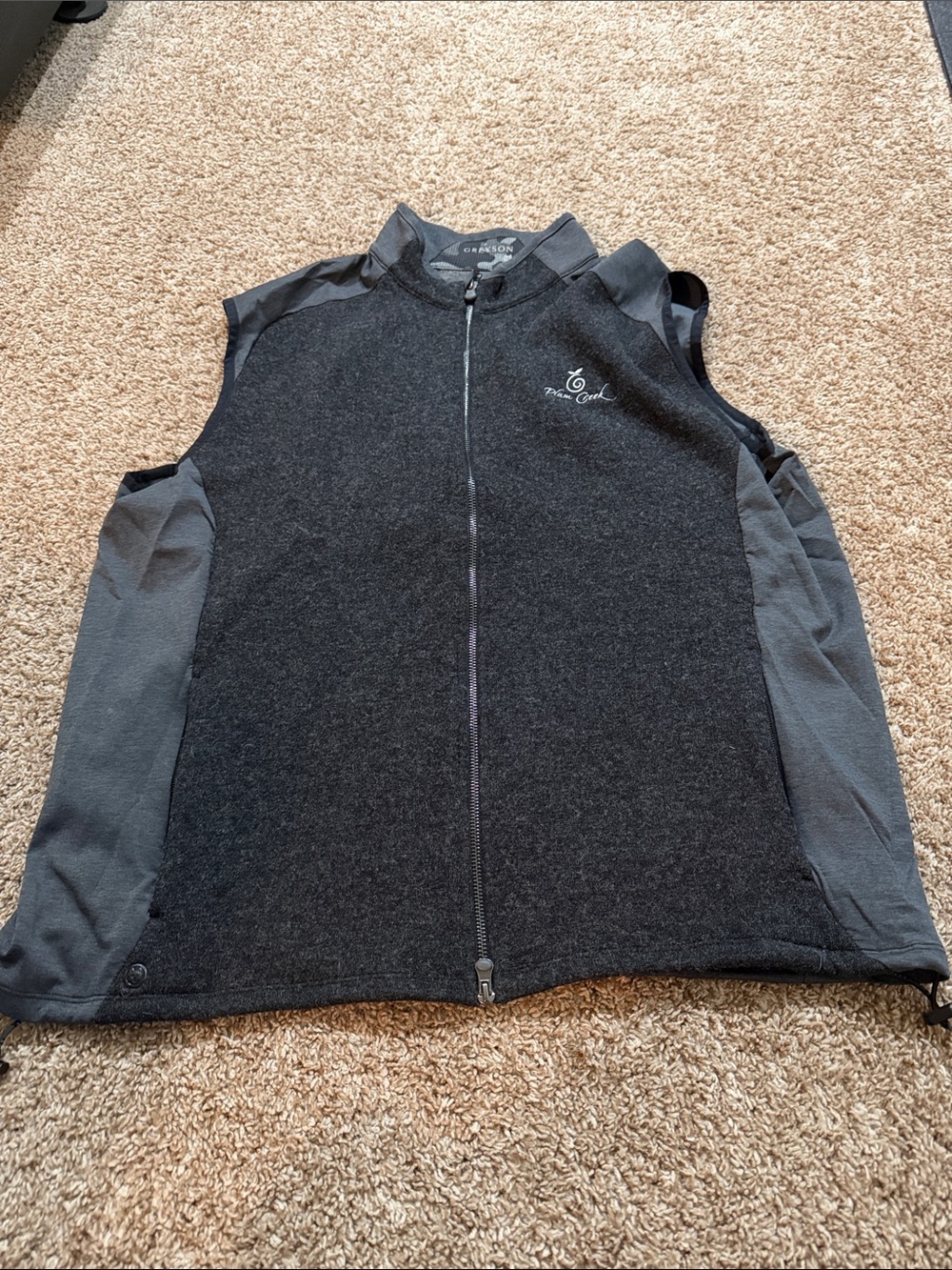 Greyson Men's Black/Gray Full-Zip Fleece Vest